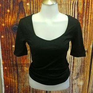 Black Midriff Top
